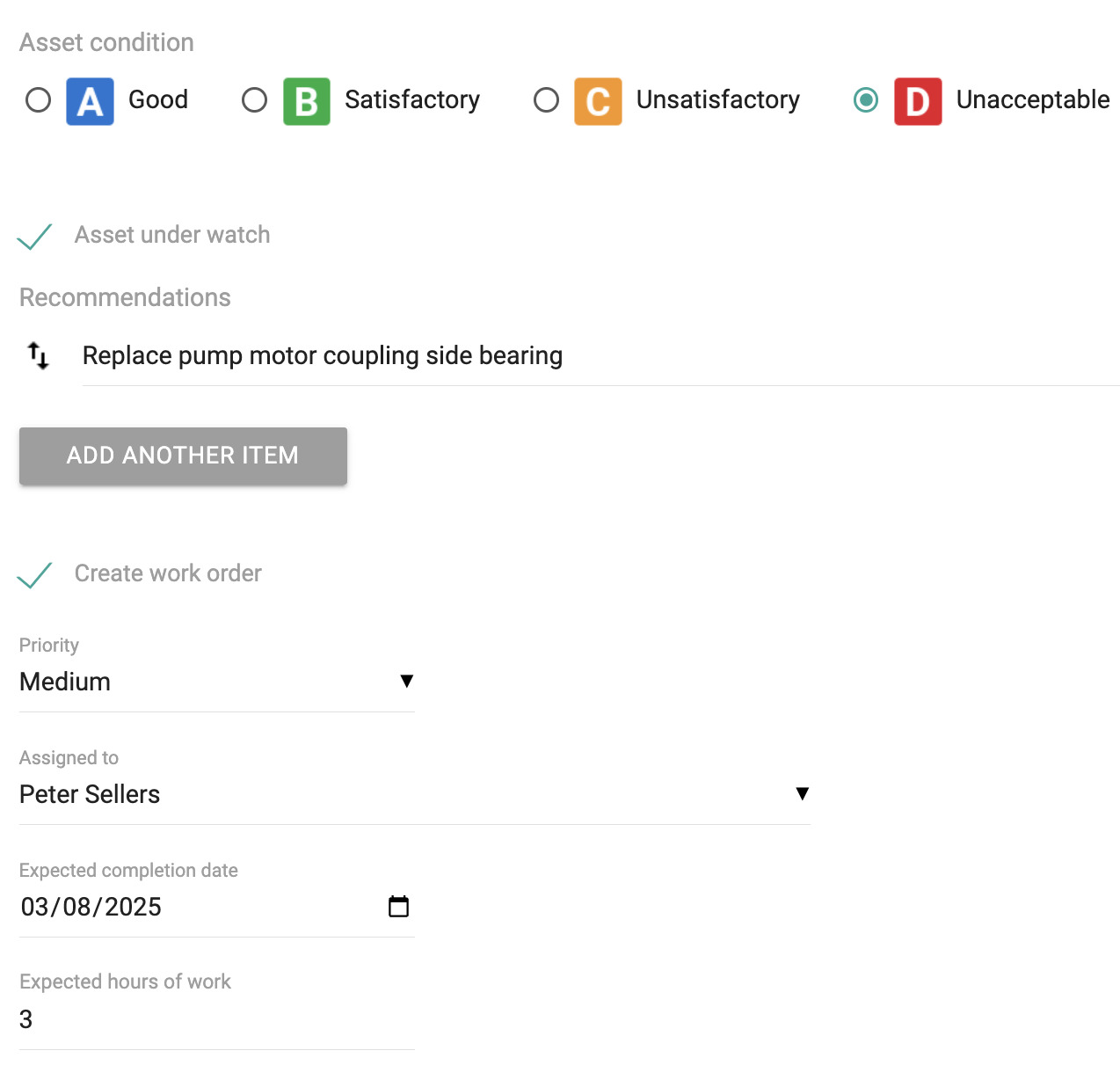 Work order creation